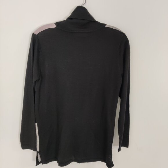 Laura Women's Tunic Sweater Cowl Neck Colorblock Size Medium Wool Winter - Picture 3 of 7